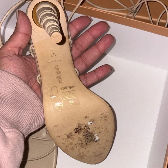 Cult Gaia Women's Cream Strappy Sandals - Picture 4 of 6